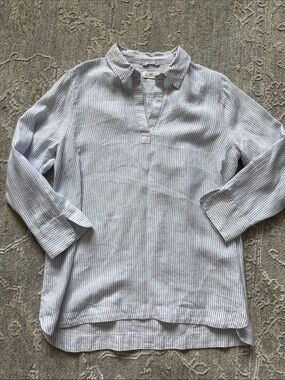 Vineyard Vines Blue & White Pinstripe Linen Tunic